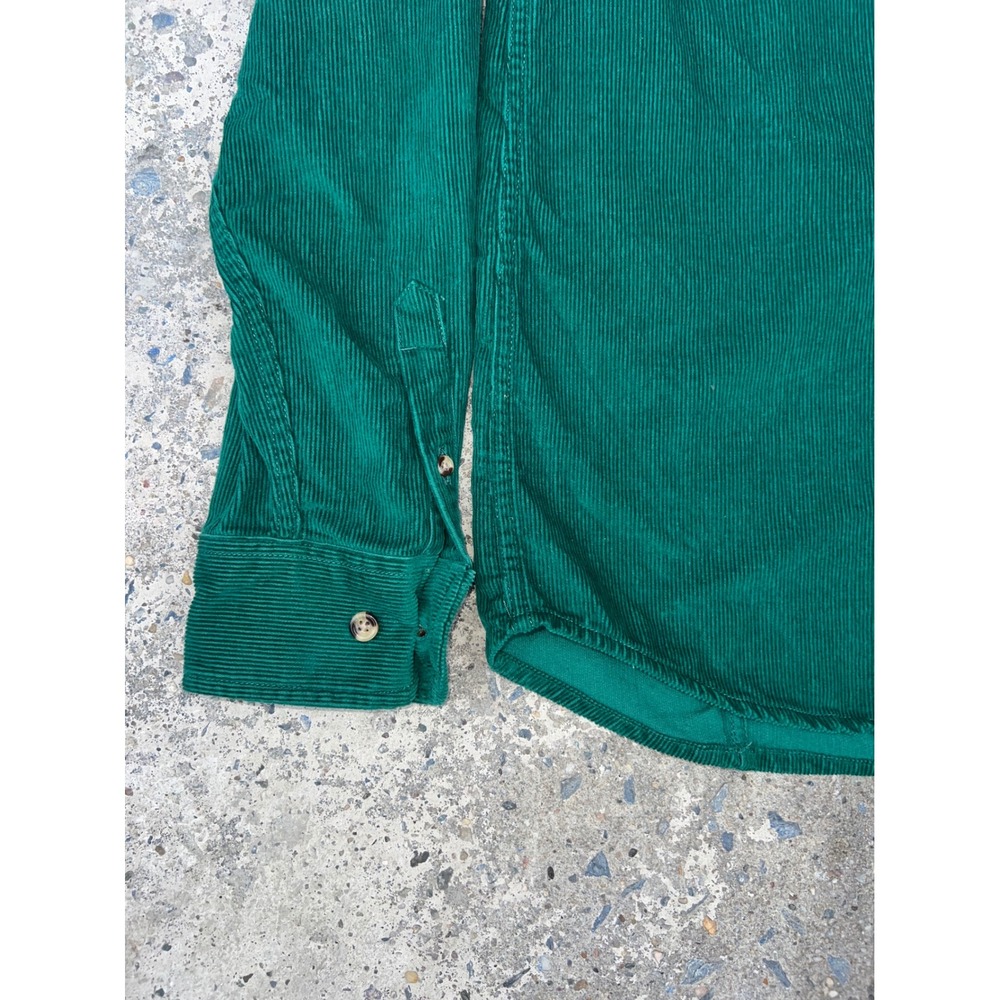 Corridor New York Mens Emerald Green Corduroy Button Down Shirt Size M Pocket - Picture 2 of 11